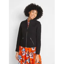 bonprix Bikerjacke BONPRIX, Damen, Gr. 56, schwarz, Twill, Obermaterial: 98% Baumwolle, 2% Elasthan. Einsatz: 97% Polyester, 3% Elasthan.