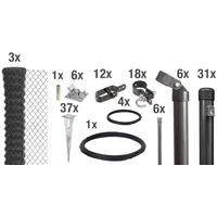 GAH Alberts Alberts Maschendrahtzaun als Zaun-Komplettset, mit Einschlagbodenhülse | verschiedene Längen und Höhen | Höhe 125 cm | Länge 75 m