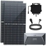 Stegpearl Balkonkraftwerk 1000W/880W Balkonkraftwerk mit Speicher komplettset PV Solaranlage, 1000,00 W, Bifazial-Zellen, (1000W Solaranlage mit Speicher Anker SOLIX E1600 Solarbank), NEO 800W WLAN Wechselrichter 600W Upgradebar auf 800W