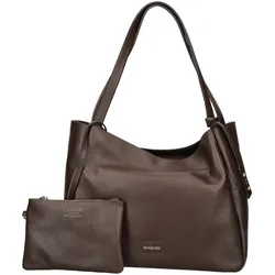 Shopper NERO GIARDINI "Nero Giardini Taschen Leder", Damen, Gr. one size, braun (dunkelbraun), Leder, Taschen