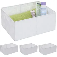MCW 4er-Set Aufbewahrungskorb MCW-C37, Dekokorb Korb Körbchen Aufbewahrung Regalkorb