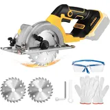 20v Akku-kreissäge, 150mm Mini-kreissäge Ohne Akku Mit 2 Sägeblättern, Einstellbarem Winkel Und Schnitttiefe, Maximale Schnitttiefe 51mm (90°), 35mm (45°), (akku Nicht Im Lieferumfang Enthalten)