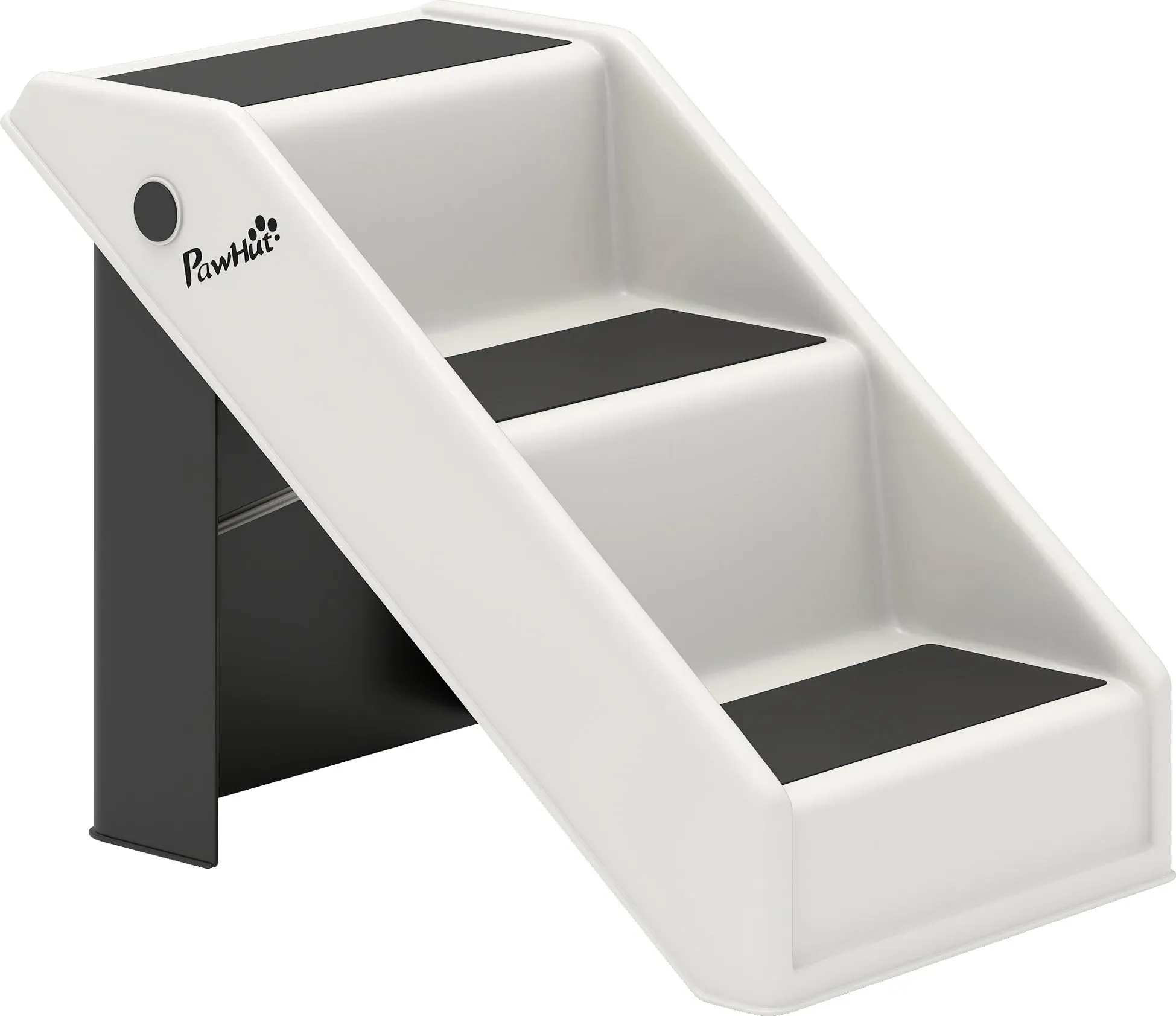 PawHut Hundetreppe 3 Stufen 36,5 cm Hoch Haustiertreppe für Kleine Hunde klappbar Katzentreppe Hunderampe Einstiegshilfe für Bett, Sofa, Couch und Auto Cremeweiß   Aosom