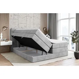 altdecor Boxspringbett APO KING - 160 x 200 - H3/H4 - Hellgrau