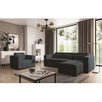 Fun Möbel Ecksofa Schlafsofa inkl. Sessel WALDO, Stoff Brooklyn