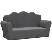 vidaXL Kindersofa 2-Sitzer Anthrazit Weich Plüsch