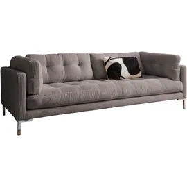 trends by hg 3-Sitzer TRENDS BY HG "Landau", grau, B:228cm H:75cm T:92cm, Sofas, in Cord-Stoff mit Metallfuß