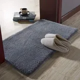 WLVG Mikrofasern Badematte rutschfest, Shaggy Chenille Badteppich Dick Weiche Badematte Teppich Waschbar Super Saugfähige Fußmatten Duschmatte-d 90x160cm