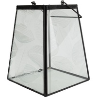 Trendline Laterne Glas-Metall 24 x 17 cm schwarz