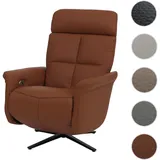 Mendler Relaxsessel HWC-L10 Leder 76 x 110 x 76 cm Braun elektrisch drehbar