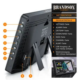 Brandson Funkwetterstation 5-in-1 Schwarz