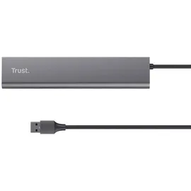 Trust Halyx USB 3.2 Gen 1 (3.1 Gen 1) x USB-C Stromanschluss, USB Mehrfachstecker, Dünn und Kompakt, 5Gbps Adapter Datenhub für MacBook Pro/Air, Laptop, Notebook, PC - Grau