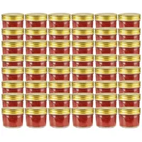 VidaXL Marmeladengläser mit goldenem Deckel 48 Stk. 110 ml