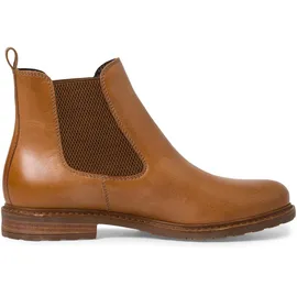 TAMARIS Chelseaboots TAMARIS, Damen, Gr. 36, braun (braun used), Kalbsleder, schimmernd, unifarben, Schuhe Chelseaboots, Businessschuh, Chelsea Boot im klassischen Look, schmale Form