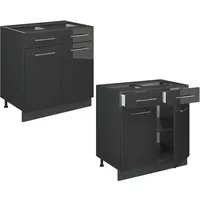 Vicco Schubladenschrank Fame-Line 80 x 80 x 82 cm Grau