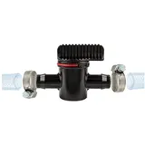 tecuro Schlauchverbinder Ø 21 mm mit Absperrhahn Nylon schwarz