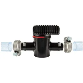 tecuro Schlauchverbinder Ø 21 mm mit Absperrhahn Nylon schwarz