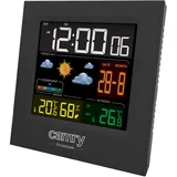 Camry CR 1166 Digitale Wetterstation mit Außensensor, für Innen Außen, Thermometer - Hygrometer, Farbdisplay, Wettervorhersage, für Raum, Büro, Uhr, 2 Wecker, schwarz