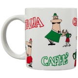 Bialetti Mug Tricolore Omino, Porcellana, 1 Stück (1er Pack),
