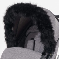 For-Your-Little-One aFHACWK-B337 - Pram Fur Hood Trim kompatibel On Koelstra, Schwarz