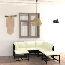 vidaXL Garten-Lounge-Set 7-tlg. schwarz 3059790