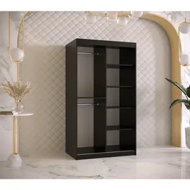 abiks möbel Schwebetürenschrank RIFLO WAVE 100 x 200 x 62 cm Schwarz