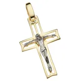 Firetti Kreuzanhänger Schmuck Geschenk Gold 333 Halsschmuck Anhänger für Halskette Kreuz gelb|goldfarben