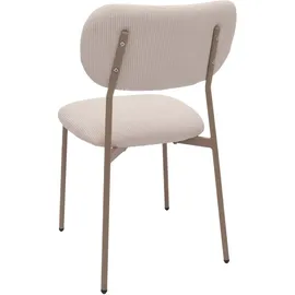 Mendler 6er-Set Esszimmerstuhl HWC-O26, Küchenstuhl Polsterstuhl Stuhl, Cord (330g/m2) Stoff/Textil Metall ~ beige