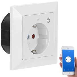 Luminea Home Control WLAN-Unterputz-Steckdose mit App, für Siri, Alexa & Google Assistant