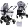 Chipolino Kinderwagen Aura 2 in 1 umbaubar Wickeltasche Sitz umkehrbar bis 22 kg grau gemustert