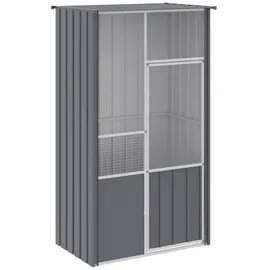 vidaXL Voliere Anthrazit 115 x 78 x 200 cm grau
