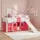 Homestyle4u Hochbett 540 90 x 200 cm Kiefer massiv weiß pink