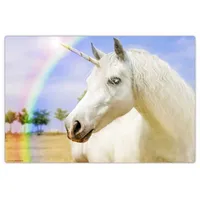 cover-your-desk Schreibtischunterlage für Kinder Weißes Einhorn, aus hochwertigem Vinyl , 60 x 40 cm