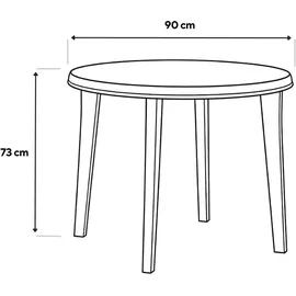 Curver Gartentisch 90 x 5,6 x 90 cm Cappuccino