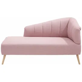 OTTO home Recamiere OTTO HOME "Lucy, Chaiselonge mit Massivholzfüßen und Steppung", rosa (rosé), B:162cm H:85cm T:82cm, Struktur fein( 100% Polyester), Sofas, Recamiere, Armlehne links und rechts bestellbar