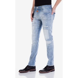 Cipo & Baxx Slim-fit-Jeans mit Aufnäher blau 33