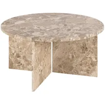 Actona Couchtisch Ø90cm Marmor Braun,
