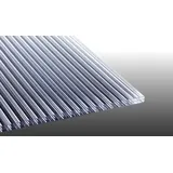 Polycarbonat Stegplatte, 16/20 mm, Glasklar, 980 mm x 7000 mm Doppelstegplatte– robuste Hohlkammerplatte – Kunststoffplatte für Terrassenüberdachungen