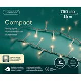 Lumineo Lichterkette Compact 750 LED warmweiß 16m transparent - Weiß