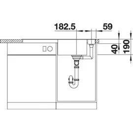 Blanco Axia III 5 S links Einbau von Oben vulkangrau Handbetätigung 915 x 510 mm