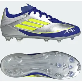 adidas F50 League MG/FG Kinder Silver Metallic/Solar Yellow/Lucid Blue 35
