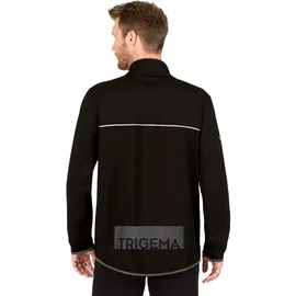 TRIGEMA Trainingsjacke TRIGEMA "TRIGEMA Praktische Sportjacke aus Microfaser", Herren, Gr. 3XL, schwarz, Strick, 92% Polyester, 8% Elastan, lang, Jacken Trainingsjacke