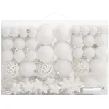 vidaXL 111-tlg. Weihnachtskugel-Set Weiß Polystyrol