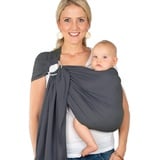 Hoppediz Ring-Sling ULTRALEICHT, Baby-Tragetuch ab Geburt, 100% Baumwolle, Design Hamburg stone