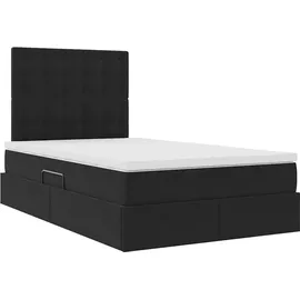 vidaXL Bett mit Stauraum und LED Schwarz 120 x 190 cm Samt