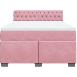 vidaXL Boxspringbett 140 x 200 cm Dunkelrosa