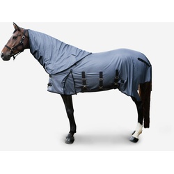 Fliegendecke Pferd/Pony - 100 grau, schwarz|weiß, 145 CM