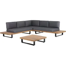 Beliani Lounge Set 5-tlg. Hellbraun/Grau