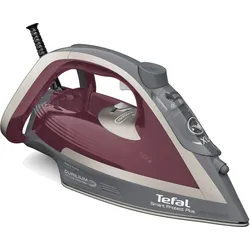 TEFAL Dampfbügeleisen "Smart Protect Plus, 2800W, 40 g/Min. kontinuierliche Dampfabgabe", grau (grau, rot), B:13,5cm H:16cm T:31cm, Bügeleisen, automatische Abschaltung, Vertikaldampf, weinrot/grau, FV6870