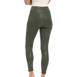 Magic Bodyfashion Leather Look Legging schmal Dunkelgrün XXL